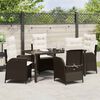 vidaXL Set da Pranzo per Giardino con cuscino 5 pcs Marrone polyrattan