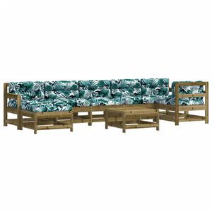 vidaXL Set Divani da Giardino 8pz con Cuscini Legno Impregnato di Pino