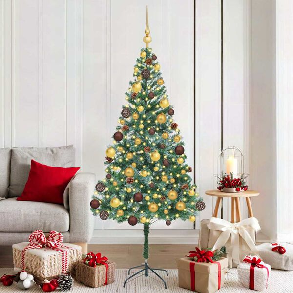 vidaXL Albero di Natale artificiale Verde 180 cm PVC e Acciaio