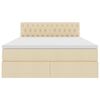 vidaXL Letto con contenitore e materasso Crema 140 x 200 cm