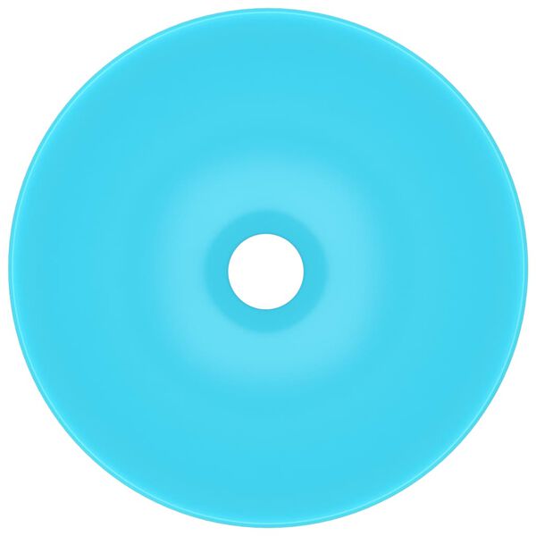 vidaXL Lavandino da Bagno in Ceramica Verde Chiaro Rotondo