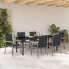 vidaXL Set da Pranzo per Giardino 7 pcs Nero