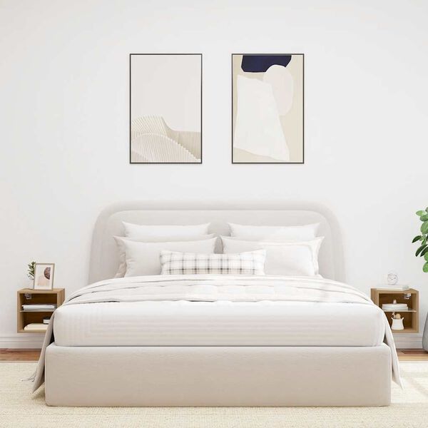 vidaXL Mobili TV a Parete con Luci LED 2 pz Rovere Artigianale