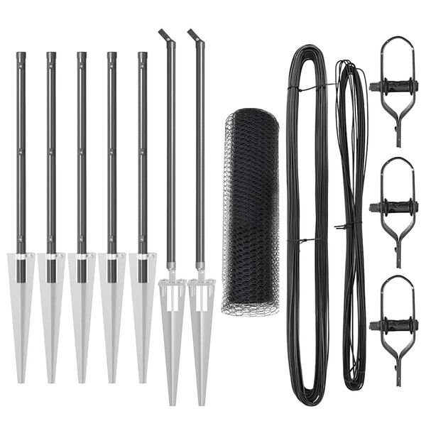 vidaXL Palo della recinzione Grigio 10 x 1 m (rete 13 mm)