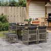 vidaXL Set da Pranzo da Giardino 9 pz con Cuscini in Polyrattan Grigio