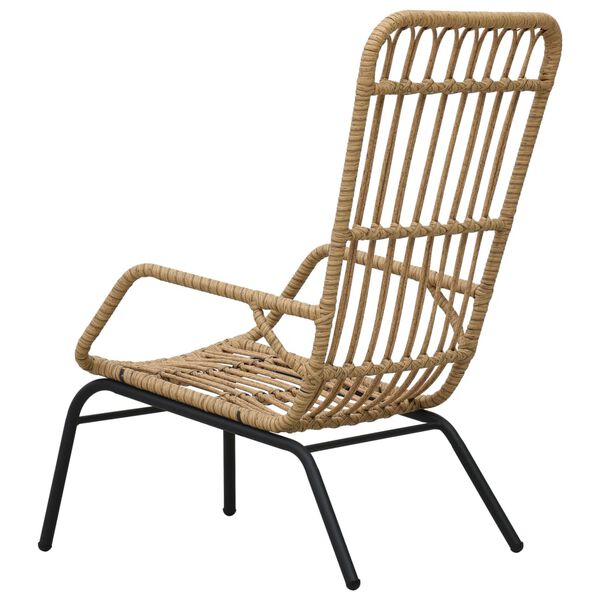 vidaXL Sedia da Giardino in Polyrattan Marrone Chiaro