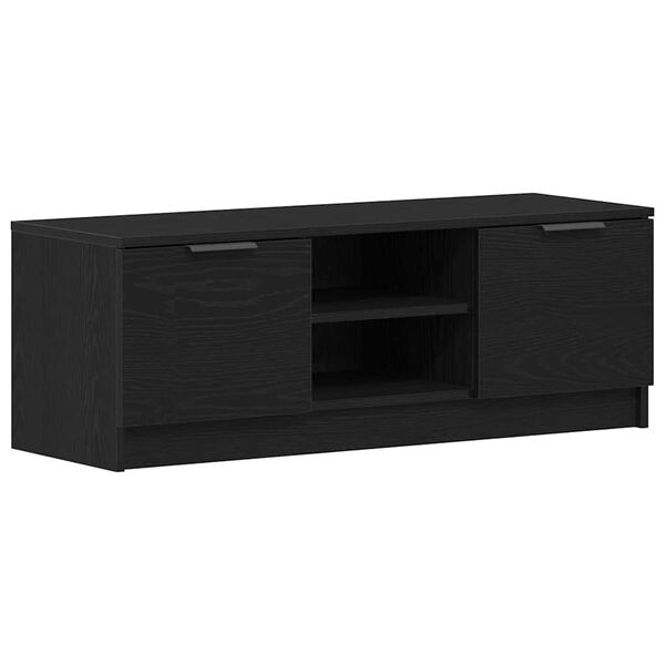 vidaXL Mobile TV Rovere Nero 102 x 32 x 35.5 cm Legno multistrato