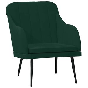 vidaXL Poltrona Verde Scuro 63x76x80 cm Velluto