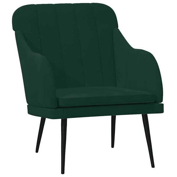 vidaXL Poltrona Verde Scuro 63x76x80 cm Velluto