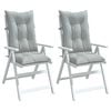 vidaXL Cuscini Sedia Schiena Alta 2 Grigio M&eacute;lange 120x50x7 Tessuto