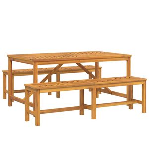 vidaXL Set da Pranzo per Giardino 3 pcs Marrone