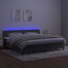 vidaXL Letto a Molle con Materasso e LED Grigio Scuro 200x200 cm