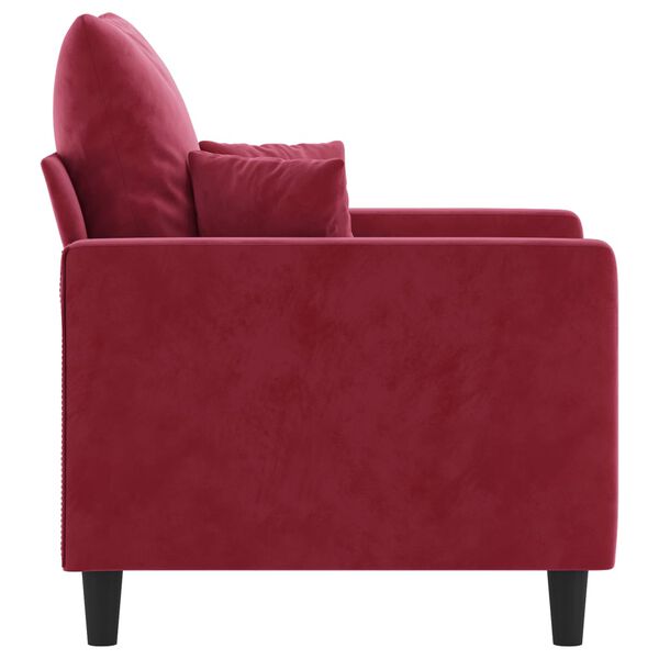 vidaXL Poltrona Rosso Vino 60 cm Velluto