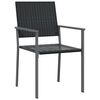 vidaXL Set da Pranzo per Giardino 3 pcs Nero Rattan in PE