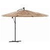 vidaXL Ombrellone Giardino LED e Palo in Acciaio Marrone 269x269x235cm