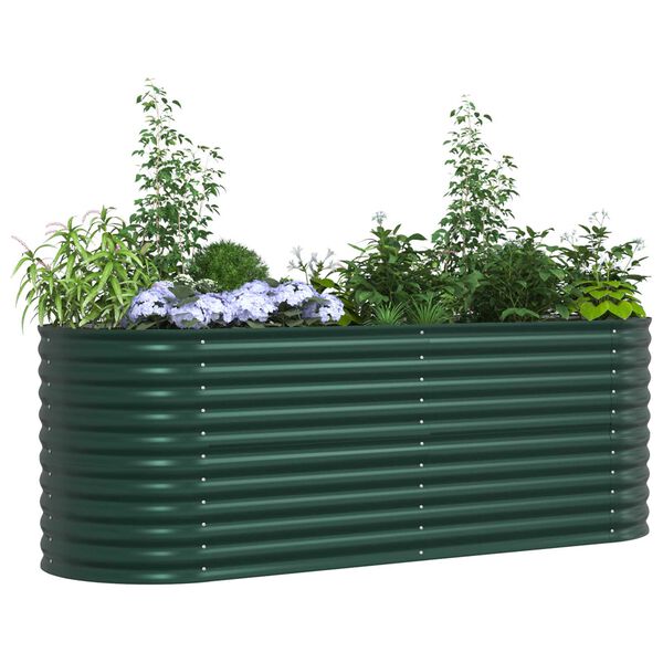 vidaXL Letto rialzato da giardino Verde 240 x 80 x 81 cm Acciaio