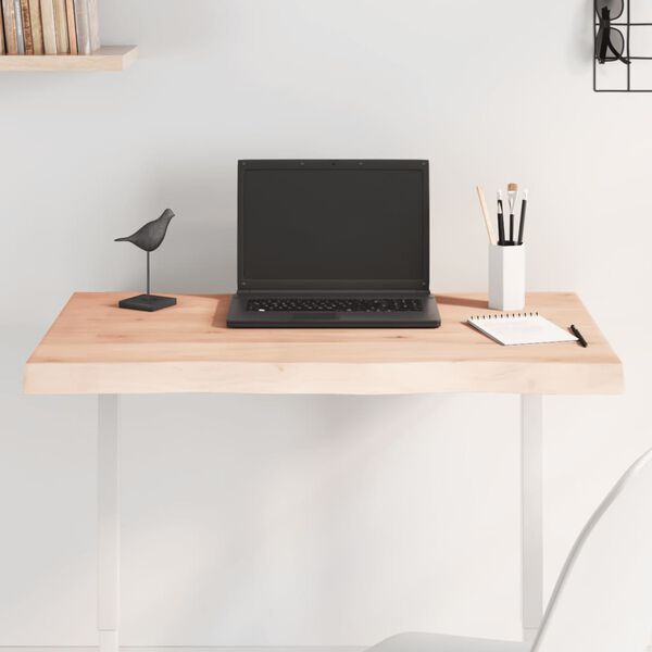 vidaXL Piano per Tavolo 80x60x(2-4) cm Rovere Non Trattato Bordi Vivi