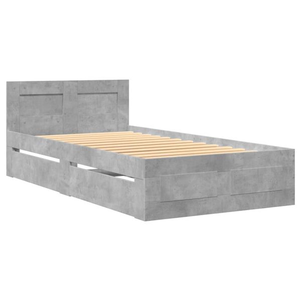 vidaXL Giroletto Testiera Grigio Cemento 100x200 cm Legno Multistrato