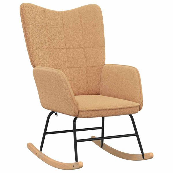 vidaXL Sedia a dondolo Beige Tessuto Sherpa