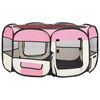 vidaXL Box per Cani Pieghevole con Borsa Trasporto Rosa 145x145x61 cm