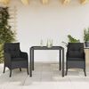 vidaXL Set da Pranzo da Giardino 3 pz con Cuscini Nero in Polyrattan