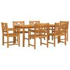 vidaXL Set da Pranzo per Giardino 7 pz Marrone