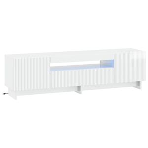 vidaXL Mobile TV LED Bianco Lucido Legno ingegnerizzato
