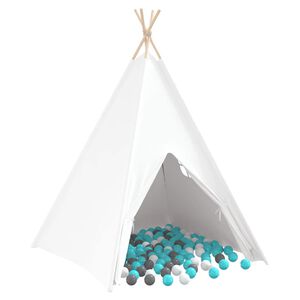 vidaXL Tenda Teepee Bianco 120 x 120 x 150 cm Tessuto e Plastica