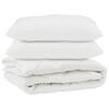vidaXL Piumone con cuscino 3 pz Bianco Microfibra