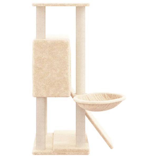 vidaXL Albero per Gatti con Tiragraffi in Sisal Crema 96 cm