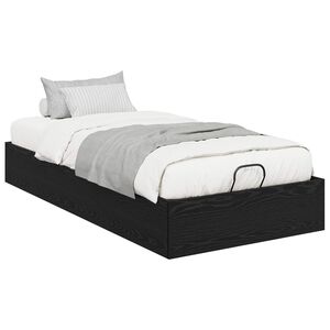 vidaXL Letto ottomano con archiviazione Rovere Nero 193 x 90 x 25 cm