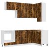 vidaXL Unit&agrave; Cucina LYON 8 pz Rovere Fumo Legno ingegnerizzato