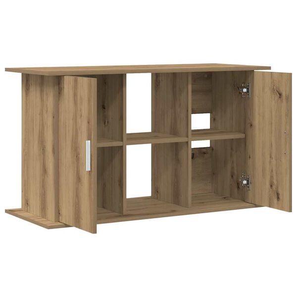vidaXL Supporto per acquario artigianale in rovere 101x41x58 cm in legno ingegnerizzato