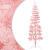 vidaXL Albero Natale Artificiale Sottile a Met&agrave; e Supporto Rosa 120 cm