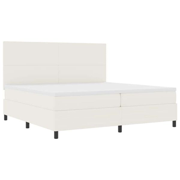 vidaXL Letto a Sorgente LED con testiera Crema e Bianco 200 x 200 cm