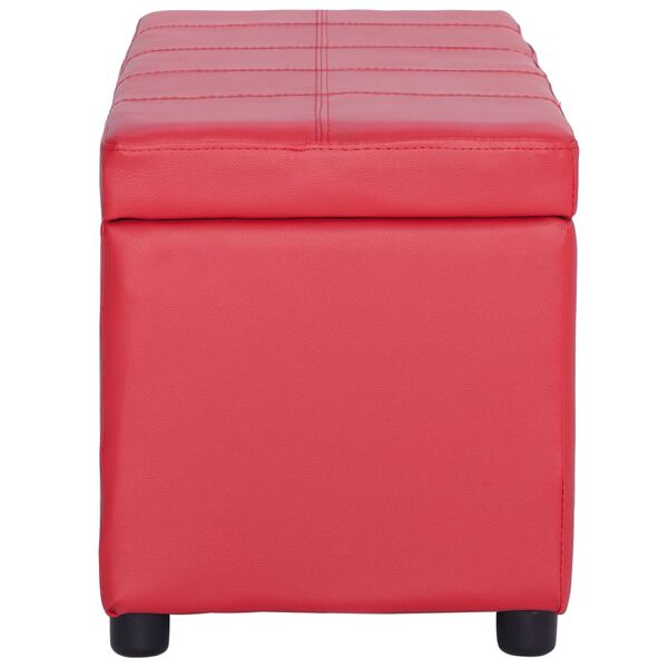 vidaXL Panca con Vano Portaoggetti 116 cm Rosso in Similpelle