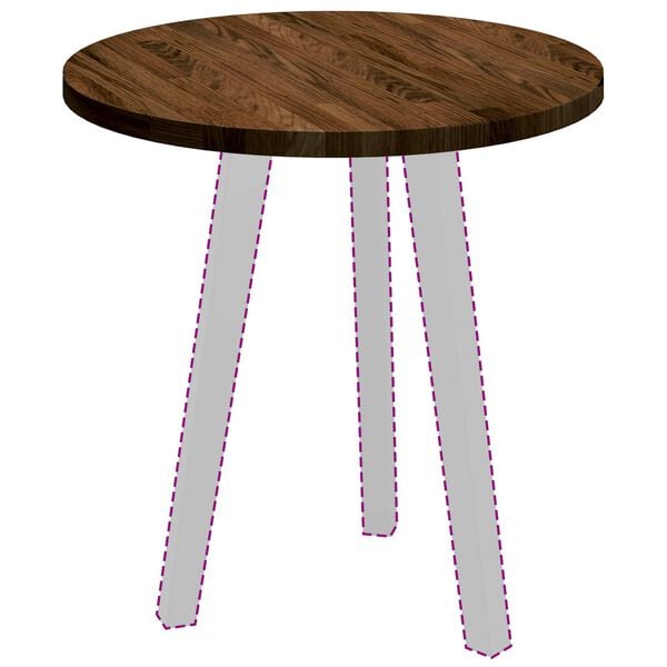 vidaXL Piano del tavolo Marrone Scuro &Oslash; 50 x 2,5 cm