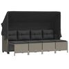 vidaXL Set Divano da Giardino 5pz con Cuscini Grigio Chiaro Polyrattan