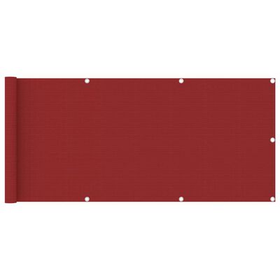 vidaXL Paravento da Balcone Rosso 75x400 cm in HDPE