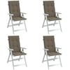 vidaXL Cuscini Sedia Schiena Alta 4 Tortora M&eacute;lange 120x50x4 Tessuto