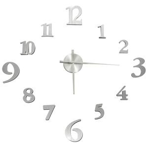 vidaXL Orologio da Parete 3D Design Moderno Argento 100 cm XXL