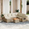 vidaXL Set Divano da Giardino 8 pz con Cuscini Beige in Polyrattan