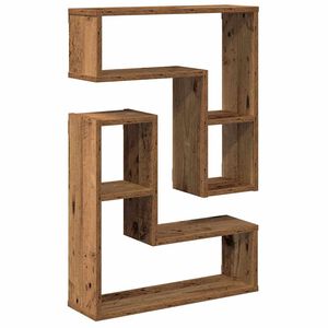 vidaXL Mensole a Cubo Muro 2 pz Legno Antico 50x15x50 cm in Truciolato