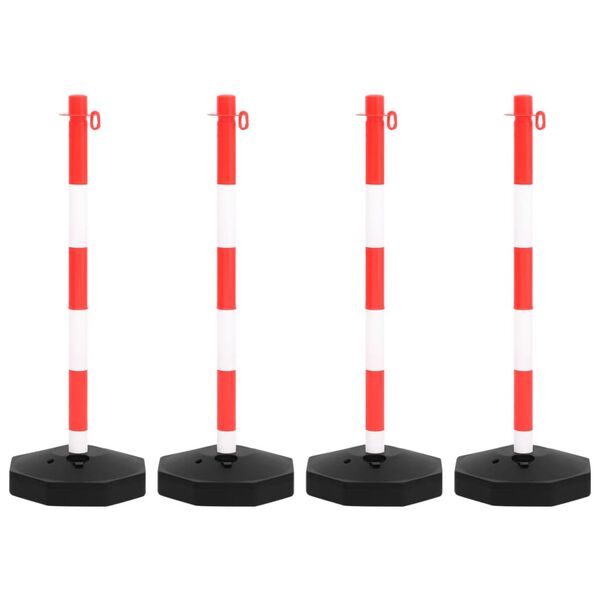 vidaXL Set di Pali Stradali con Catena in Plastica di 10 m