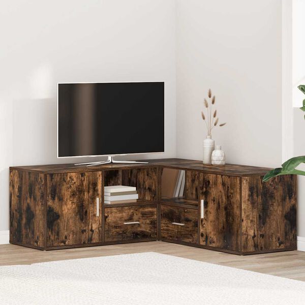 vidaXL Mobile Angolare Rovere Fumo 200x40x45 cm in Truciolato