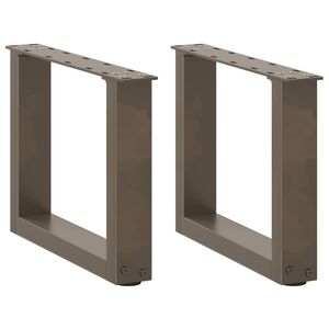 vidaXL Gambe per Tavolino da Caff&egrave; a Forma di U 2 pz Acciaio Naturale 30x(30-31) cm Acciaio