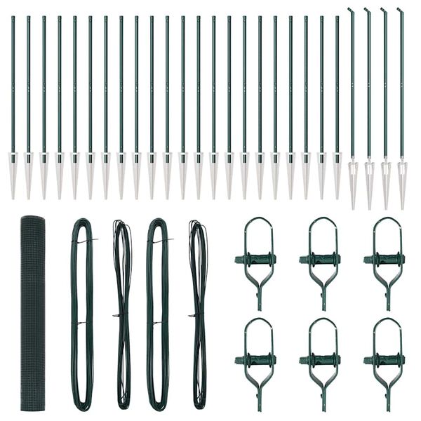 vidaXL Palo della recinzione Verde 50 x 1,4 m (rete 16 x 16 mm)