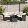 vidaXL Set Divani da Giardino con Cuscini 7pz Nero Polyrattan
