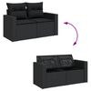 vidaXL Set Divani da Giardino 10pz con Cuscini in Polyrattan Nero