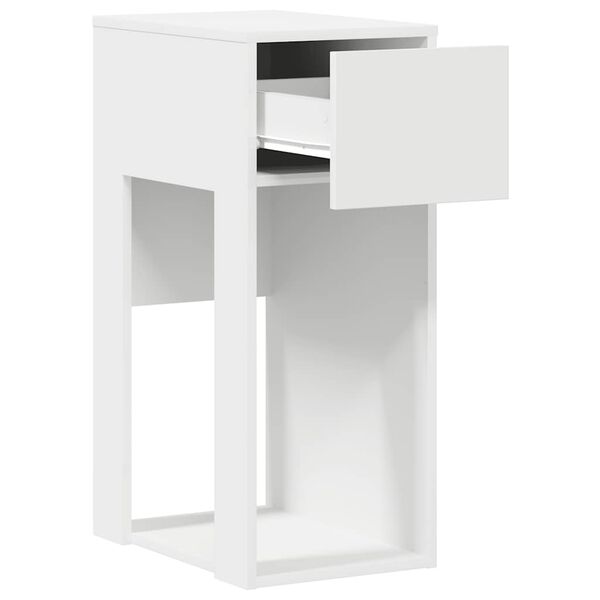 vidaXL Supporto a Torre per Computer con Cassetto Bianco 30x44x74 cm